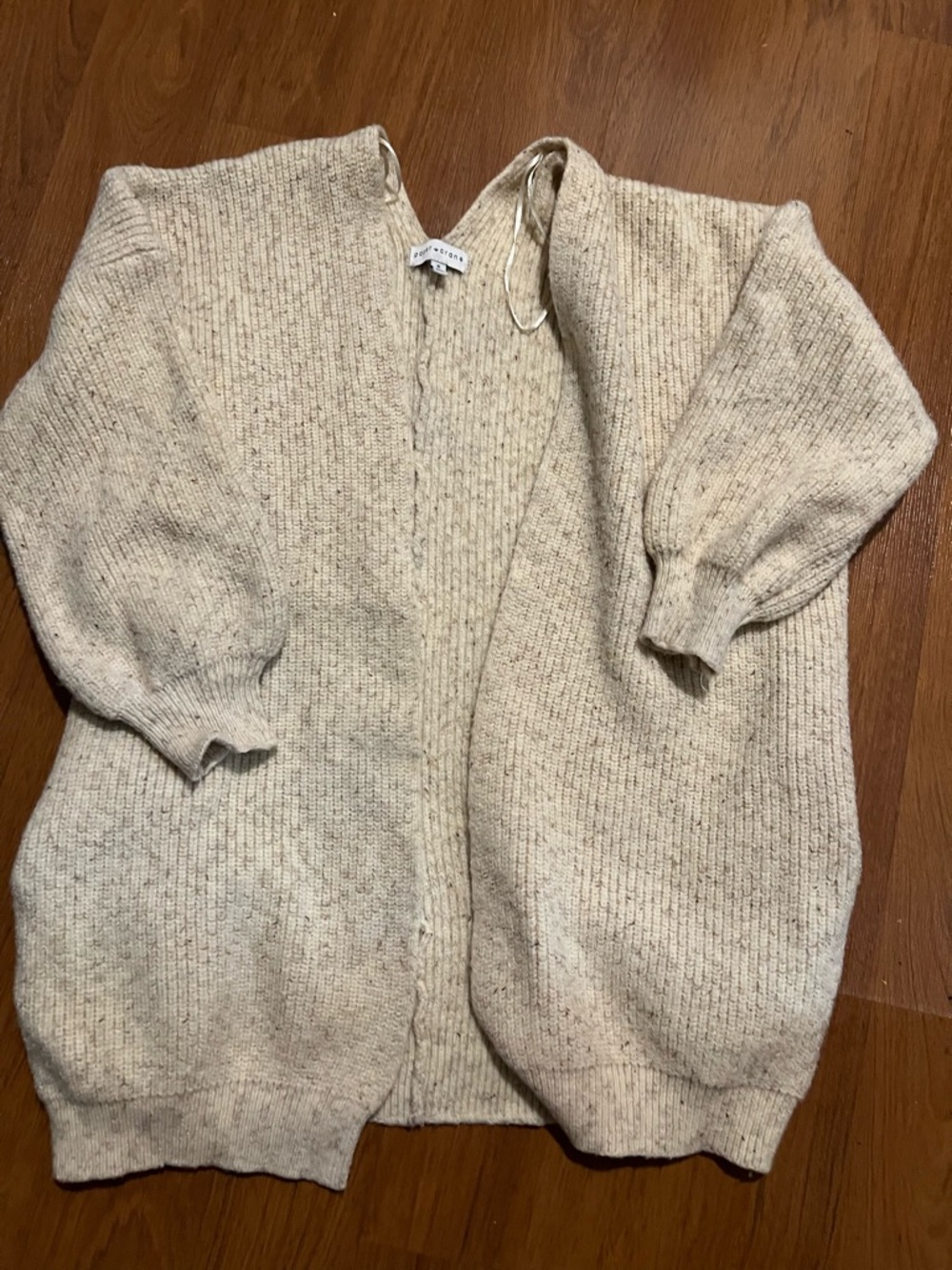 Paper Crane Neutral Speckled Oatmeal Knit Cardigan